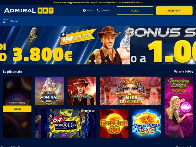 AdmiralBet casino desktop